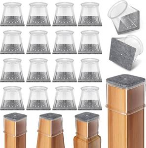 lot 23327 image: Ansible 24 Pcs Chair Leg Floor Protectors Square, Silicone Felt Furniture Leg Pads Caps Covers for Hardwood Floors (Fit34 to 1-116)