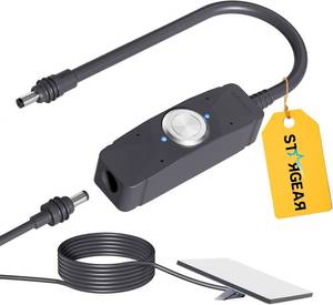 lot 23343 image: Power Switch for Starlink MiniGen 3 Cable, 16m  IP67 Waterproof with Magnetic Base Outdoor Switch, 16AWG 1FT Extension Cable Power Cord & Adapter with One-Touch Metal Button&Dual LEDs for RV