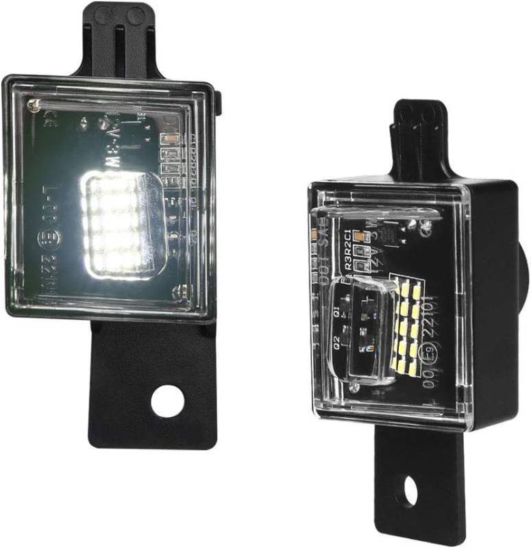 lot 1543 image: LED License Plate Light Lamp Assembly Compatible with 2014-2025 Chevy Silverado GMC Sierra 15-25 Colorado Canyon Pickup Truck 6000K White, Pack of 2