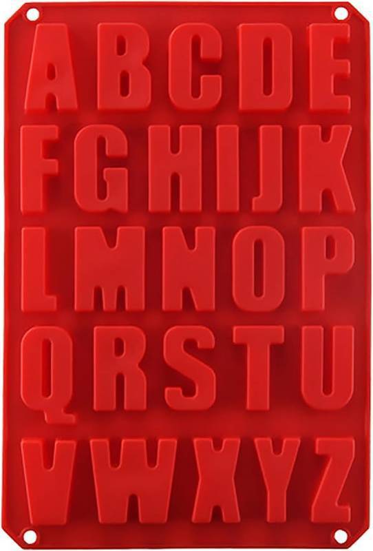 lot 1423 image: Silicone Letter Cake Mold BPA Free, Non-Stick Chocolate Mold Soft and Easy to Release, Decorating Silicone Red Mold Cake Baking Utensils Good Toughness DIY Ice Tray Kitchen Cake Pans
