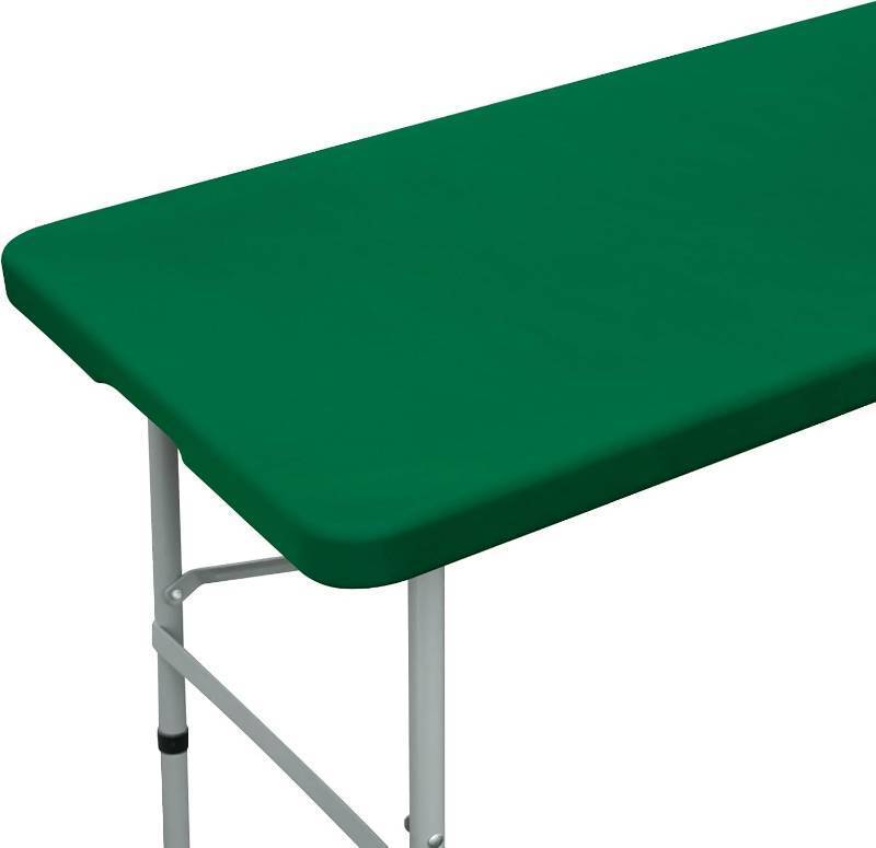 lot 17472 image: NEWISHER Fitted Rectangle Tablecloth 36 x 60 Inch Elastic Table Cloth Stretch Spandex Tables Cover Green Washable Polyester Tables Top Cap Cover for Dining Picnic Camping Indoor and Outdoor
