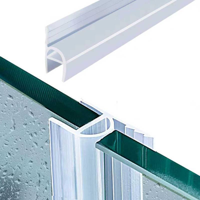 lot 17282 image: Shower Glass Door Seal, 120 Inch Silicone Soft Shower Door Bottom Seal for 38(10mm) Thick Glass Door, Stopping Water Leaks (Arch)