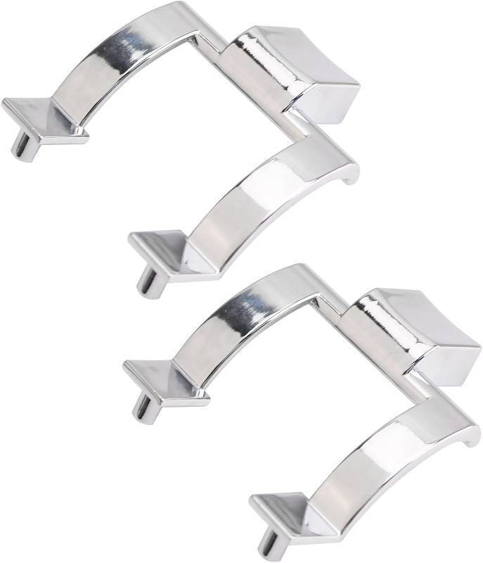 lot 17294 image: INCREWAY Towel Bar Brackets Set, Shower Door Zinc Alloy Handle Replacement Door Pull Handle Chrome Shower Door Handles for Shower Doors or Tub Enclosure
