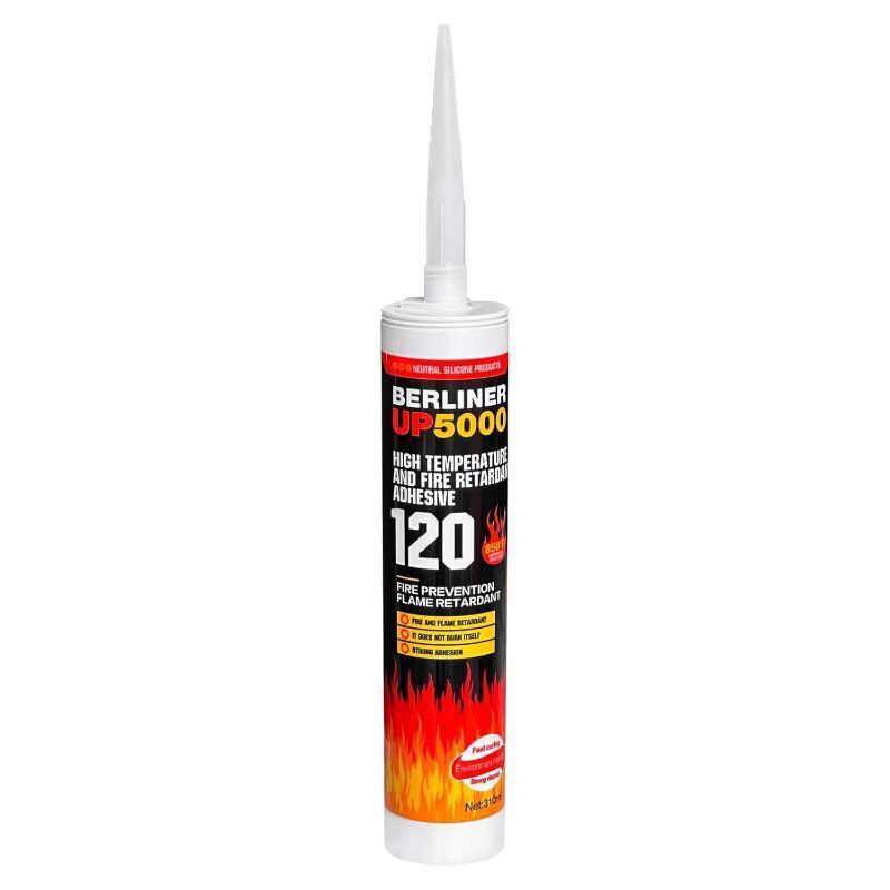 lot 17308 image: Wood Stove Door Gasket Cement, High Temperature Resistance Silicone Material Adhesive, 850 F RTV High Heat Silicone Sealant, Black, 310ml Nozzle Not Included