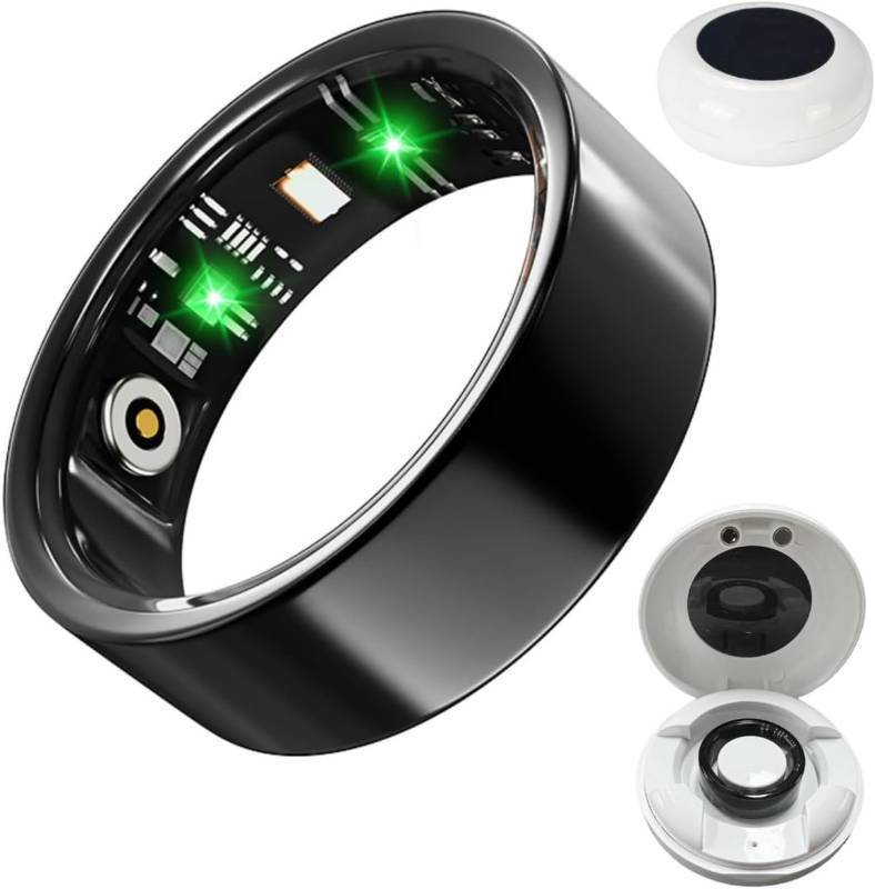 lot 37581 image: Smart Ring, Fitness Tracker Ring wSleep Heart Rate Blood Pressure Oxygen Monitor IP68 Bluetooth Health Ring for Smartphone, 5-6 Days Battery Life, Black #10