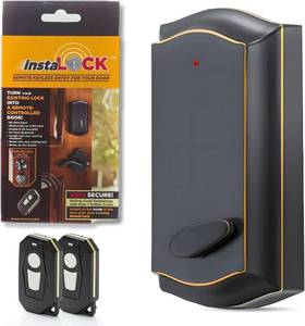 lot 22076 image: Smart Remote Door Lock for Existing Deadbolt - Installs in 30 Seconds - Enjoy Automatic Keyless Entry with Tool Free Installation - Includes Conversion Kit and Two Wireless Remotes (Bronze)