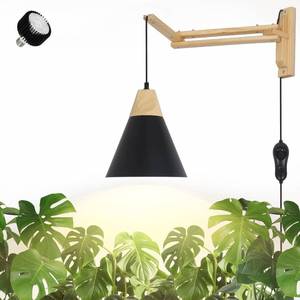 lot 22095 image: HMVPL Hanging Grow Lights for Indoor Plants Full Spectrum, Plant Light for Indoor Growing with 20W COB Grow Light Bulb, Wall Mounted Grow Light with Swing Arm, 4812H Timer for Large Small Plant