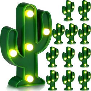 lot 23004 image: Kathfly 12 Pieces Western Party Decor Cactus Light Centerpieces Mexican Fiesta Party Decorations Night LED Tabletop Lamp Cactus Cute Mini Light for Bedroom Garden Home Cinco De Mayo Gift