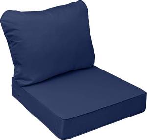 lot 23011 image: AAAAAcessories Outdoor Seat Cushions for Chairs, Fade-Resistant, Waterproof Patio Furniture Replacement Cushions, 24 x 24 x 5  24 x 19, Navy Blue