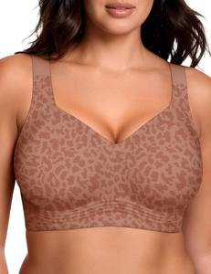 lot 23014 image: Vertvie Jelly Bras for Women Plus Size Minimizer Soft Wireless Push Up Bra Full Supportive Older Lift Back Coverage Bralette 38DDD