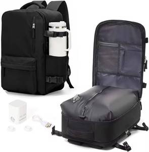lot 23020 image: WONHOX Vacuum Seal Backpack for Travel with Air Pump Compression Vacpack Carry on Flight Approved Daypack Laptop Space Saver Bags Storage with Vacuum System 18x14x8 inches Travel Bag Women Men Black