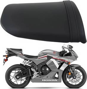lot 23025 image: Motorcycles Leather Rear Pillion Passenger Seat Cushion Compatible with Honda CBR 600RR CBR600RR 2007-2023 08 Black