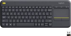 lot 23040 image: Logitech K400 Plus Wireless Touch TV Keyboard with Easy Media Control and Built-in Touchpad, HTPC Keyboard for PC-Connected TV, Windows, Android, ChromeOS, Laptop, Tablet - Black