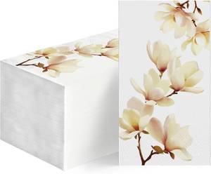 lot 23056 image: Horaldaily 50 Disposable Paper Decorative Guest Napkins, Magnolia Grandiflora Hand Towel for Party Lunch Dinner Kitchen Bathroom
