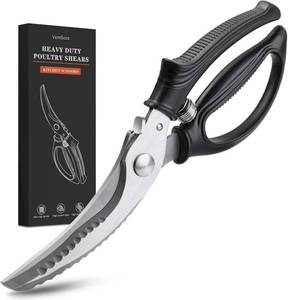 lot 23057 image: Poultry Shears, Kitchen Shears with Spring Loaded, Heavy Duty Poultry Scissors for Meat, Chicken,Turkey, Anti-Slip Handle,Safety Lock,Dishwasher Safe