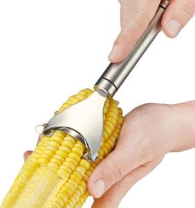 lot 23068 image: Corn Peeler Stainless Stee Corn Cob Stripper Tool Corn Thresher from the Cob, Removes Corn Kernels From Corn Cobs In Seconds, Kitchen Gadget