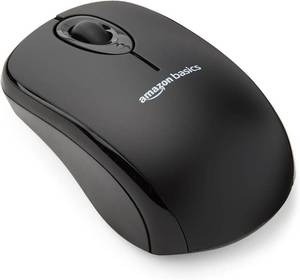 lot 23081 image: Amazon Basics 2.4 GHz Wireless Optical Computer Mouse with USB Nano Receiver, Portable, No Wires, Smooth Tracking, Multi-Device Compatibility, Black