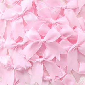 lot 23083 image: Pink Satin Gift Wrap Bows 50pcs 3.3 Inch Self-Adhesive Ribbon Bows for Gift Wrapping, Party Decorations, DIY Crafts, Wedding Favors, Baby Shower, Christmas Treats, Birthday Presents,Holiday Gift Bags