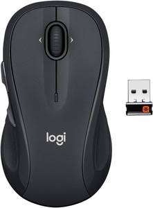 lot 23100 image: Logitech M510 Wireless Mouse, 2.4 GHz with USB Unifying Receiver, 1000 DPI Laser-Grade Tracking, 7-Buttons, 24-Months Battery Life, PCMacLaptop - Graphite