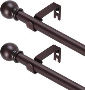 lot 23103 image: GXOACKJ 2 Pack Brown Curtain Rods for windows 32 to 48 inch, 58 inch Splicing Heavy Duty Metal Curtain Rod Set with Brackets