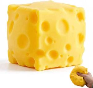lot 23121 image: Yellow Cheese Squishy Toy Slow Rising Soft Squeeze Fidget Toy Stress Relief Sensory Desk Toy for Kids Adults Cute Party Gift