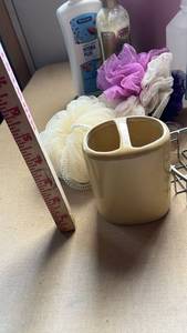 lot 27 image: Bathroom Accessory Set with Bath Poufs and Baby Lotion