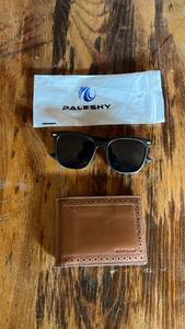 lot 78 image: Cole Haan Brown Leather Bifold Wallet & Paleshy Sunglasses Bundle