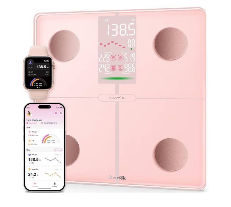 lot 46495 image: Smart Scale for Body Weight, Professional Bathroom Digital Weighing Scale with BMI, Body Fat, Muscle Mass, Accurate Bluetooth Home User Health Equipment Sync Apps. BATTERIES NOT INCLUDED. - Retail $36