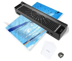 lot 46648 image: 9 Laminator Kit with 10 Sheets & Corner Rounder  Quick 3-Min Warm-Up, Perfect for Teachers, Home, Office  Portable & Hassle-Free. - Retail $25