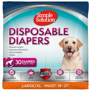 lot 46651 image: Simple Solution True Fit Disposable Female Dog Diaper - LXL - 30 Count - Retail $64