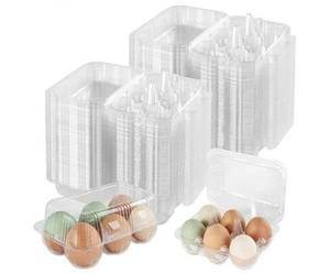 lot 46656 image: Egg Cartons Cheap Bulk Reusable Half Dozen Egg Cartons 6 Count Plastic Egg Containers for Home Ranch Farm Commercial Market Display, 2�3 Grids. COUNT UNKNOWN. - Retail $30