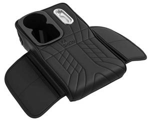 lot 46663 image: Center Console Cover, Armrest Cover, Leather Memory Foam Car AccessoriesArmrest Pad with 2 Storage Pockets, Cup Holder, Tissue Slot, Phone Holder - Retail $30