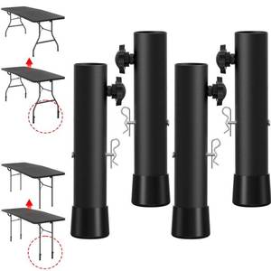 lot 46680 image: 4-piece Table Foot Extender, 2-Stage Adjustable Table Support Post, Metal Heavy-Duty Base Height Raiser Suitable for Folding Straight and Curved Legs, Lifting 3.6 Inches5.23 Inches - Retail $18