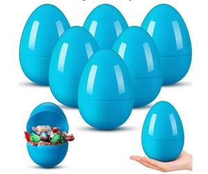 lot 46702 image: 6 Pcs Large Plastic Easter Eggs Refillable 6 Inch Jumbo Colorful Bright Easter Eggs Hunt Basket Stuffers Fillers Filling Treats Party Favors. - Retail $15