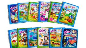 lot 46722 image: 12 Pack Water Coloring Books, Water Doodle Book Toys, Reusable Water Painting Book for Toddlers, Educational Learning Kits. 3 Packages Opened. - Retail $12