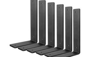 lot 46744 image: Heavy Duty Shelf Brackets 10 Inch, 6 Pack Floating Shelf Brackets, L Wall Shelf Bracket for DIY Decorative with Mounting Hardware - Retail $30
