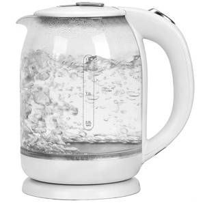lot 46751 image: Household Electric Kettle, All 304 Stainless steel and No Plastic Contact, Automatic Shut-off, Borosilicate glass Visual Boiling, 2.0L Water Boiler & Tea Kettle Perfect For Tea & Coffee (pure white) - Retail $22