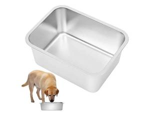 lot 46757 image: 2.5 Gallons Large Dog Bowl Food Grade Stainless Steel Pan, Dishwasher Safe - Retail $20