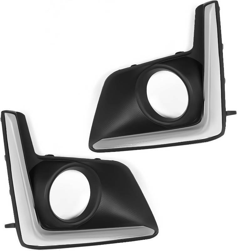 lot 142176 image: Pair Front Fog Light Cover Trim Set Compatible with Crosstrek 2016-2017 Left and Right Side Fog Lamp Bezel Textured Black 57731FJ420 57731FJ430