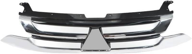lot 142182 image: Suitable for 2016-2018 Mitsubishi Outlander ChromeBlack Front Upper Grille - Direct Replacement for 7450A967, MI1200264, Easy Installation Factory Style Grill