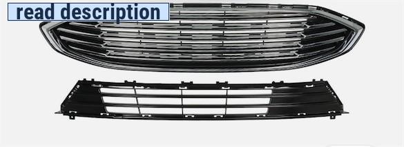 lot 142184 image: Front Bumper Upper & Lower Grille Assembly Chrome Fit For Ford Fusion 2017-2018