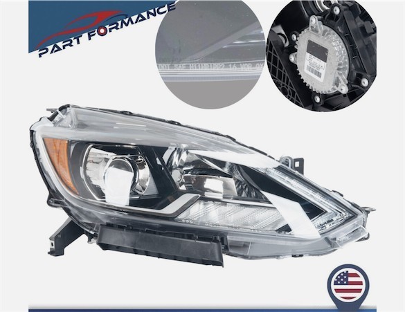 lot 142206 image: Fit 2016-2019 Nissan Sentra LED Headlight Headlamp Assy Right Passenger Side RH