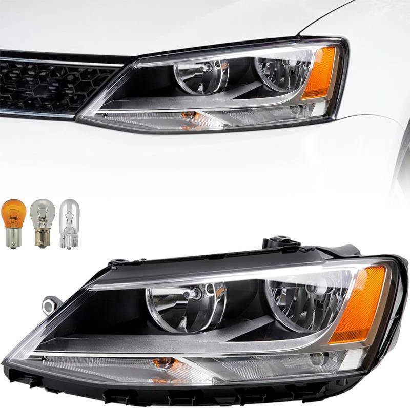 lot 242118 image: TUSDAR Halogen Headlights Assembly Compatible With 2011-2018 Volkswagen Jetta MK6 Headlamps, 11 12 13 14 15 16 17 18 VW Jetta MK6 Driver Side Headlight Headlamp Replacement