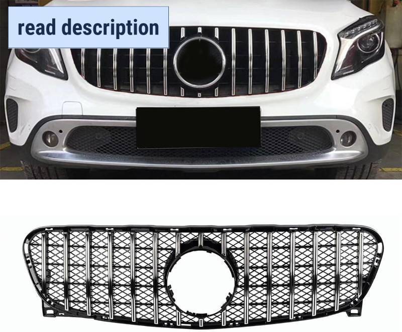 lot 342130 image: KARPAL GT R Style Grille Compatible With Mercedes-Benz 2014-2017 GLA X156 GLA200 GLA250 AMG Chrome