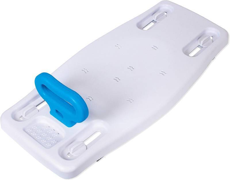 lot 131375 image: Carex Portable Shower Bench - Shower Bath Seat - Adjustable Width to Fit Most Bathtubs, Comfortable Contoured Seating Area with 300 Pound Weight Capacity, Portable and Easy to Store
