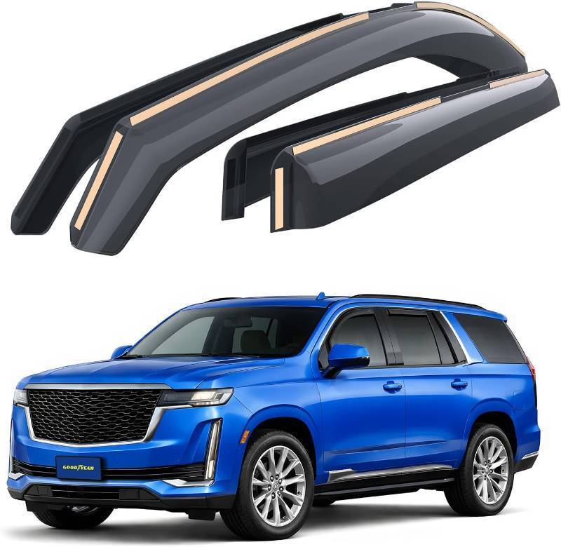 lot 131394 image: Goodyear Shatterproof in-Channel Window Deflectors for Cadillac Escalade 2021-2026, Rain Guards, Window Visors for Cars, Vent Deflector, Car Accessories, 4 pcs - GY008068
