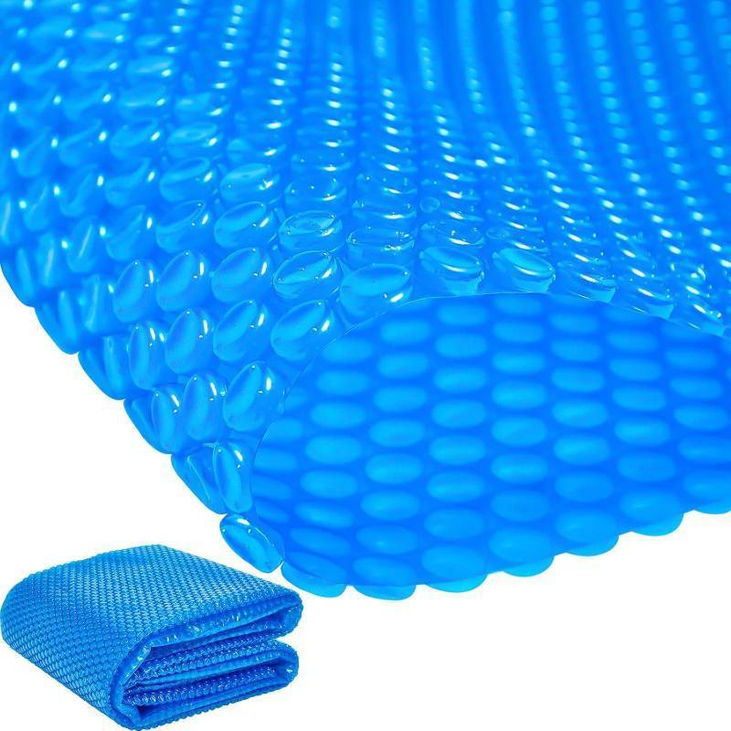 lot 471419 image: Amylove 8 x 8 ft Pool Hot Tub Solar Cover, 16 Mil Heavy Duty Trimmable Floating Thermal Blanket Spa Bubble Cover for Hot Tub Inground Pools Swimming Insulating Solar Heating