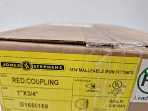 lot 16601 image: Jones Stephens Malleable Iron Fittings Reducing Coupling 1x34 Inch