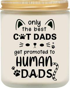 lot 3327 image: Gifts for New Dad, Candle for New Daddy, Dad to Be Gifts for Fathers Day First Time, Cat Print Lavender Scented Candle Gift for Men