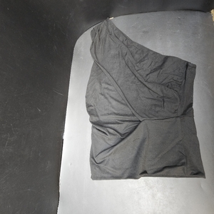 lot 3390 image: NODHUT Womens One Shoulder Ruched Double Lined Tank Tops Sexy Slim Fit Sleeveless Going Out Tops. Black Small